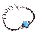 Sleeping Beauty Turquoise Gemstone 925 Sterling Silver Bracelet