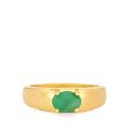 Emerald Mens in Gold Plated Sterling silver Ring