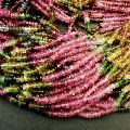 Multi Tourmaline Micro Faceted Rondelle Gemstone Beads