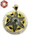 Star Design Fashionable Diamond Studded 925 Sterling Silver Pendant Jewellery