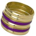 Golden purple brass fashion Bangle Set