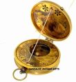 Engravable Antique Nautical Brass Cord Pocket Compass