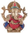 Graceful Multicolour Ganesha Brass Statue