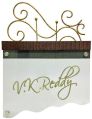 BH-NM-23-000 Clear Glass Wrought Iron Name Plate