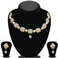 Austrian Stone Gold Plated Pearl Necklace Set