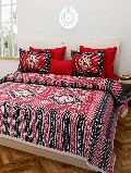 Red Colour Checkered PrintsBedsheetcotton bedsheetjaipuri bedsheet