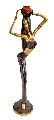 Brass African Tribal Lady Statue