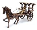 Brass European Horse Cart Statue