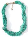 Teal blue Seed Beads necklace