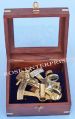 Nautical Vintage Brass Sextant W/ Box