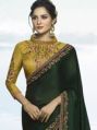 Attractive Dark Green Crepe Silk Saree