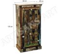 VINTAGE RECLAIMED BUDDHA METAL STAMP 1 DOOR STORAGE CABINET