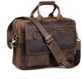 Genuine Handmade Crazy Horse Leather Vintage Office Briefcase Bag