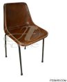 Vintage Stitched Leather Dining Chair Retro Leather School Chair Vintage Chairs