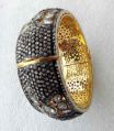 Latest Design Gold Victorian Bangle with Polki Diamond