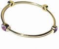 18K Gold Plated Amethyst Stackable Bangle