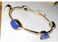 18k Gold Plated Lapis Lazuli Gemstone Bangle