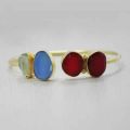 18K Yellow Gold Plated Multi Stones Bangle For Women