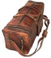 Leather Bag Vintage Genuine 28' Round Duffle Cum Gym Bag by Znt Bags