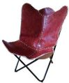 Leather Butterfly Chair with Powder Coating Frame