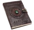 Leather Diary Handmade Diary with Metal Lock & Engraved Stone for Home, Office, Poetry Work