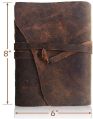 Leather Green Stone Brown Embossed Handmade Paper Notebook Diary