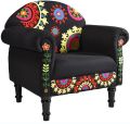 Upholstery Cotton Embroidery Living Room Arm Sofa