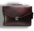 Brown Dark Brown Plain leather briefcase bags
