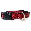 Black Dot Red Nylon Dog Collars