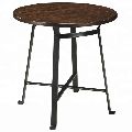 TREMENDOUS CONTEMPORARY STYLE ROUND TOP PUB TABLE WITH IRON LEG