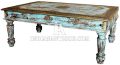 INDIAN ANTIQUE WOODEN DISTRESSED FINISH COFFEE TABLE