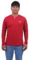 Mens Cotton Red Casual Wear T Shirt