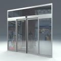 Toughened Glass Silver Automatic Sliding Door