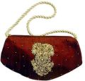 Red Plain Embroidered Silk Bags