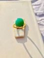 Stone Golden Fancy 925 solid sterling silver gold rhodium platted green onyx ring