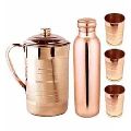 Copper Jug Bottle Glass Set
