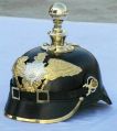 Brass Leather German Helmet with Picklehaube Wearable Helmet