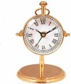 Golden Table Meritime Clock Vintage Antique Desk Clock Brass Watch 6"