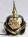 Leather Helmet German Pickelhaube Prussian Imperial Officers With Brass Spike