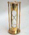 Hourglass Round 500gm WHITE New Polished WHITE nautical marine navigation 5 minutes brass sand timer