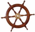 Wooden Nautical 24" Boat Ship Large Wooden Steering Wheel Nautical Wall Decor,