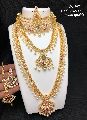 Metal Golden Round Polished imitation haram necklace