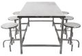 Rectangular Grey Plain Polished stainless steel canteen table
