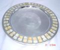 Sea Shell Aluminium Polished mother of pearl border round platter