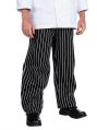 Cotton Nylon Terrycot Black Striped Chef Pants