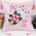 Ribbon Embroidery Cushion Cover