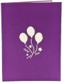 Balloons Explosion Greeting Card for Daughter Birthday- Purple