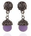 Drop Oxidized Earrings Colored beads Handmade