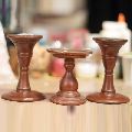 PILLAR CANDLE STAND IN WOOD