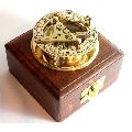 SUNDIAL COMPASS WITH WOODEN BOX